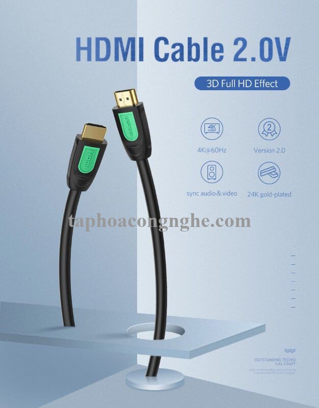 Ugreen 40468 15M màu Đen Cáp tín hiệu HDMI chuẩn 1.4 hỗ trợ phân giải 4K * 2K HD101 30040468